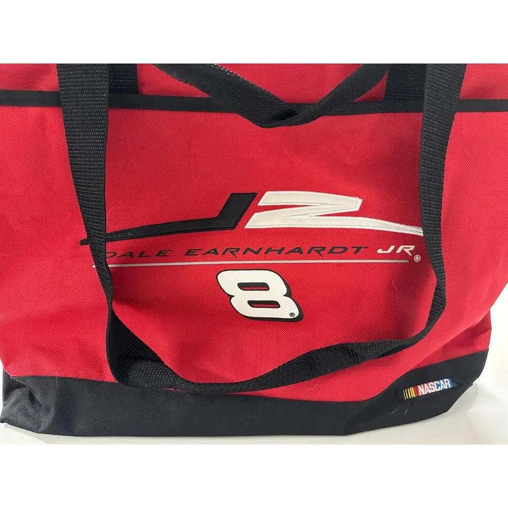 NASCAR #8 Dale Earnhardt Jr Large Red Zippered Canvas Tote With Handles